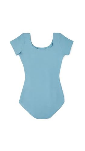Capezio Little Girls' Classic Short Sleeve Leotard,Light Blue,T (2-4)