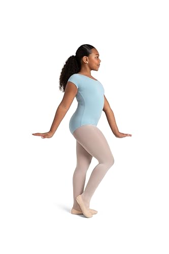 Capezio Little Girls' Classic Short Sleeve Leotard,Light Blue,T (2-4)