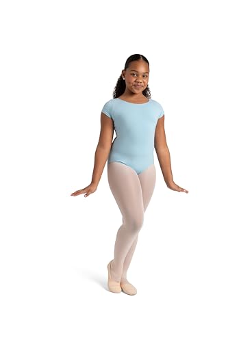 Capezio Little Girls' Classic Short Sleeve Leotard,Light Blue,T (2-4)