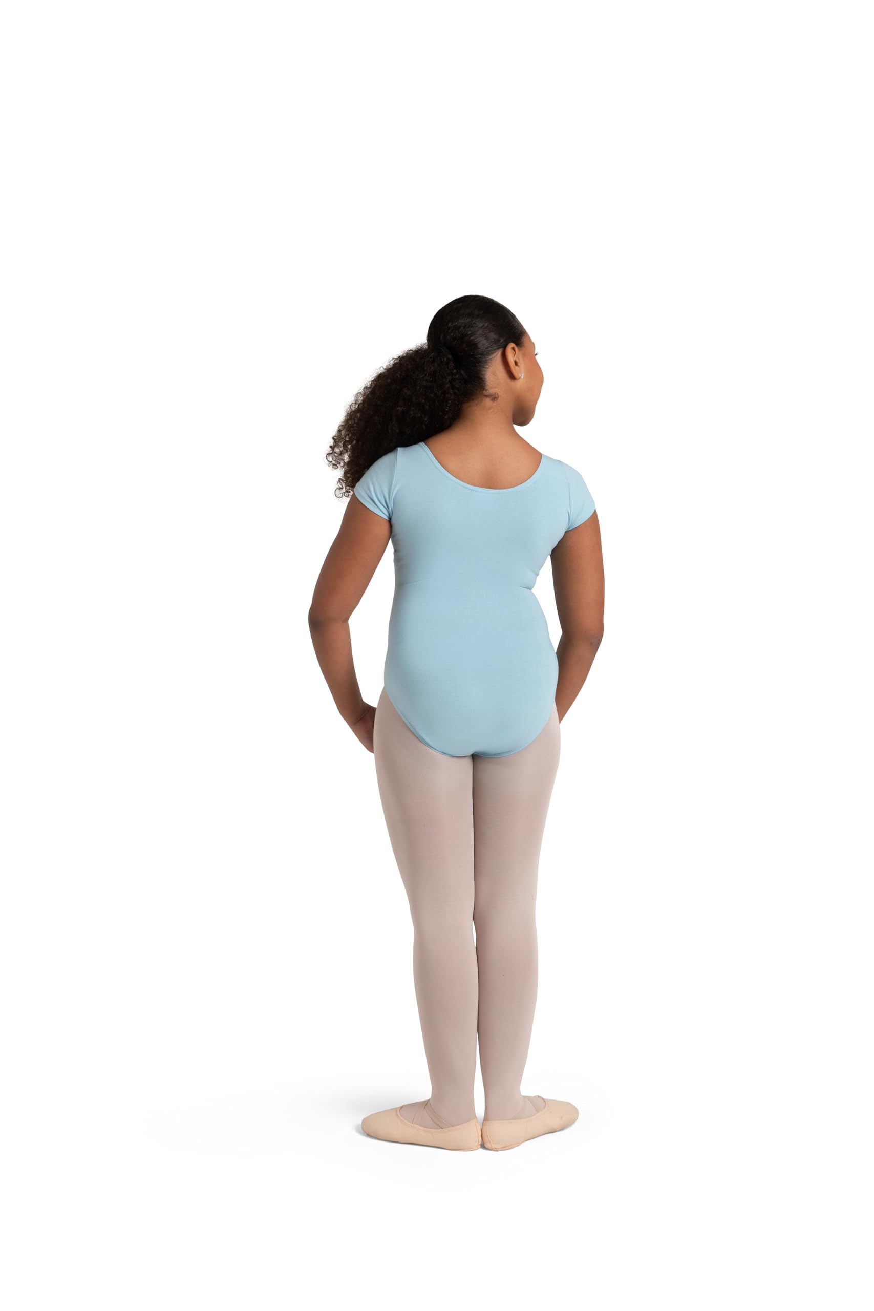 Capezio Little Girls' Classic Short Sleeve Leotard,Light Blue,T (2-4)