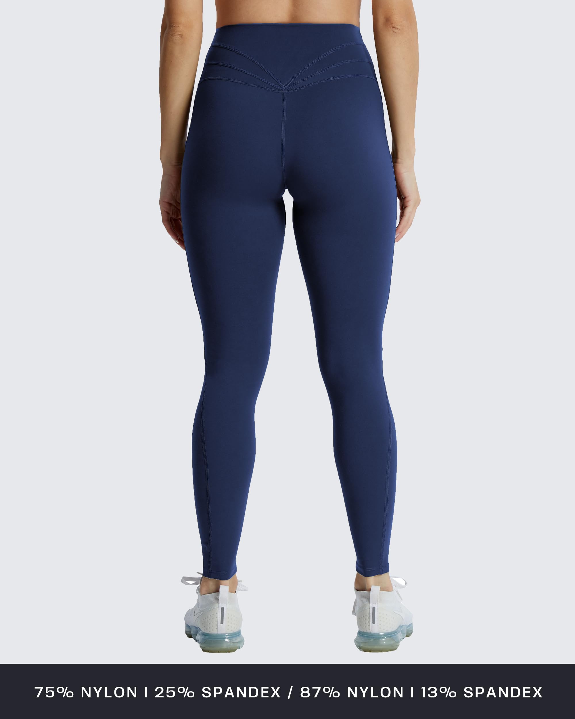 Aoxjox High Waisted Workout Leggings for Women Trinity Yoga Pants 26.5" (Navy, Medium)