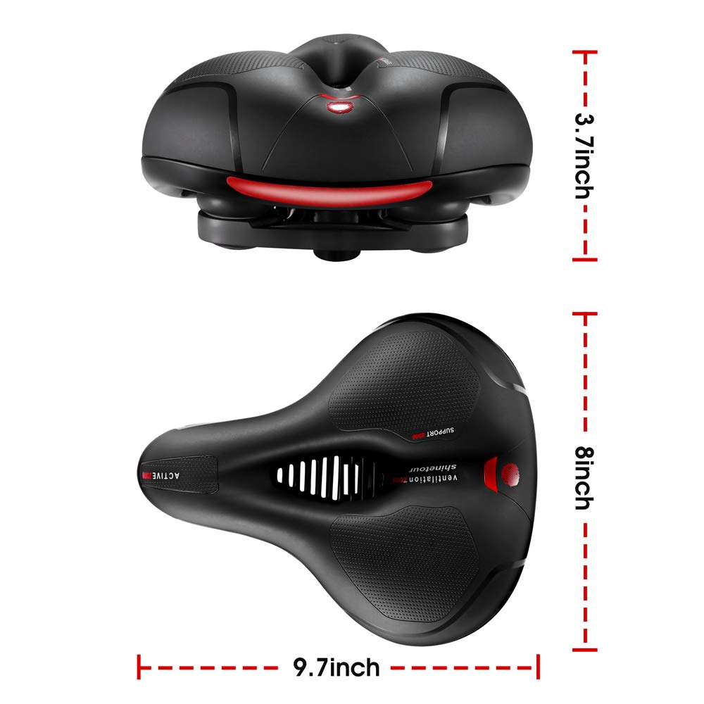 Comfortable Seat Cushion for Men Women with Dual Shock Absorbing Ball Memory Foam Waterproof Wide Bicycle Saddle Fit for Road Bikes