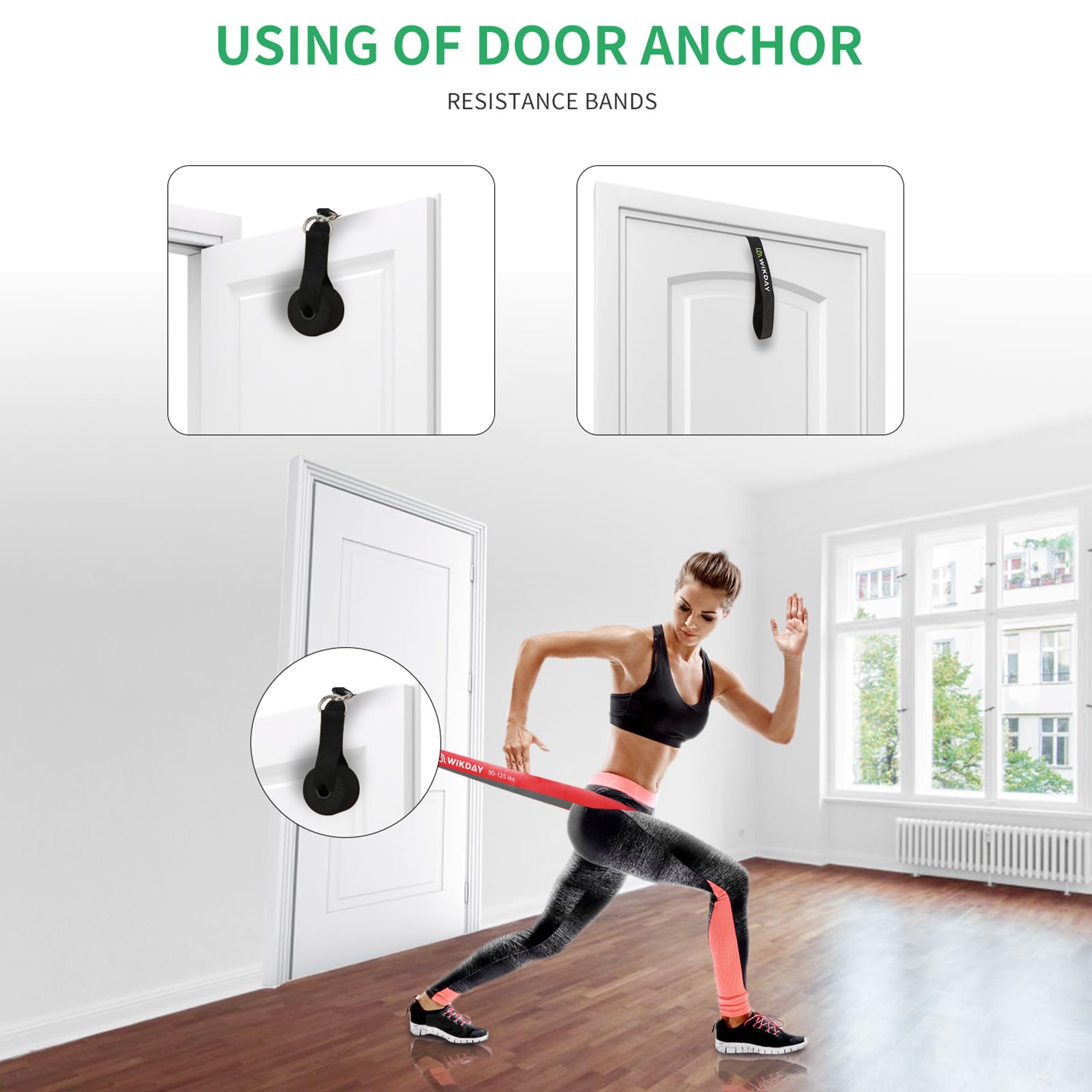 WIKDAY Resistance Bands, Pull Up Bands, Workout Bands for Exercise, Thick Heavy Resistance Band Set with Door Anchor, Elastic Bands for Body Stretching, Training at Home/Gym for Men & Women Bicolor