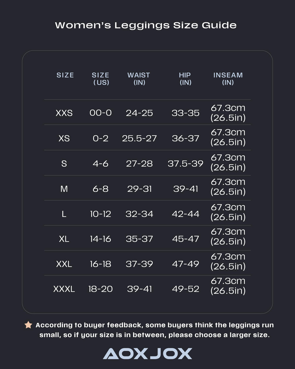 Aoxjox High Waisted Workout Leggings for Women Trinity Yoga Pants 26.5" (Navy, Medium)