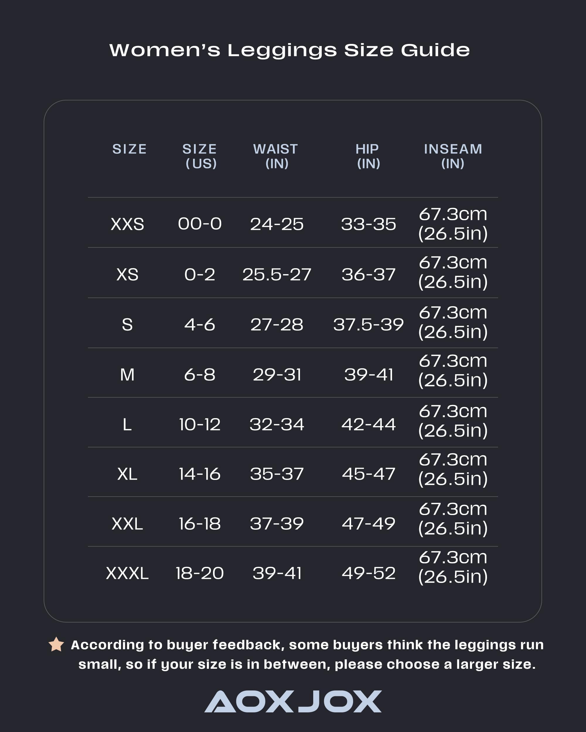 Aoxjox High Waisted Workout Leggings for Women Trinity Yoga Pants 26.5" (Navy, Medium)