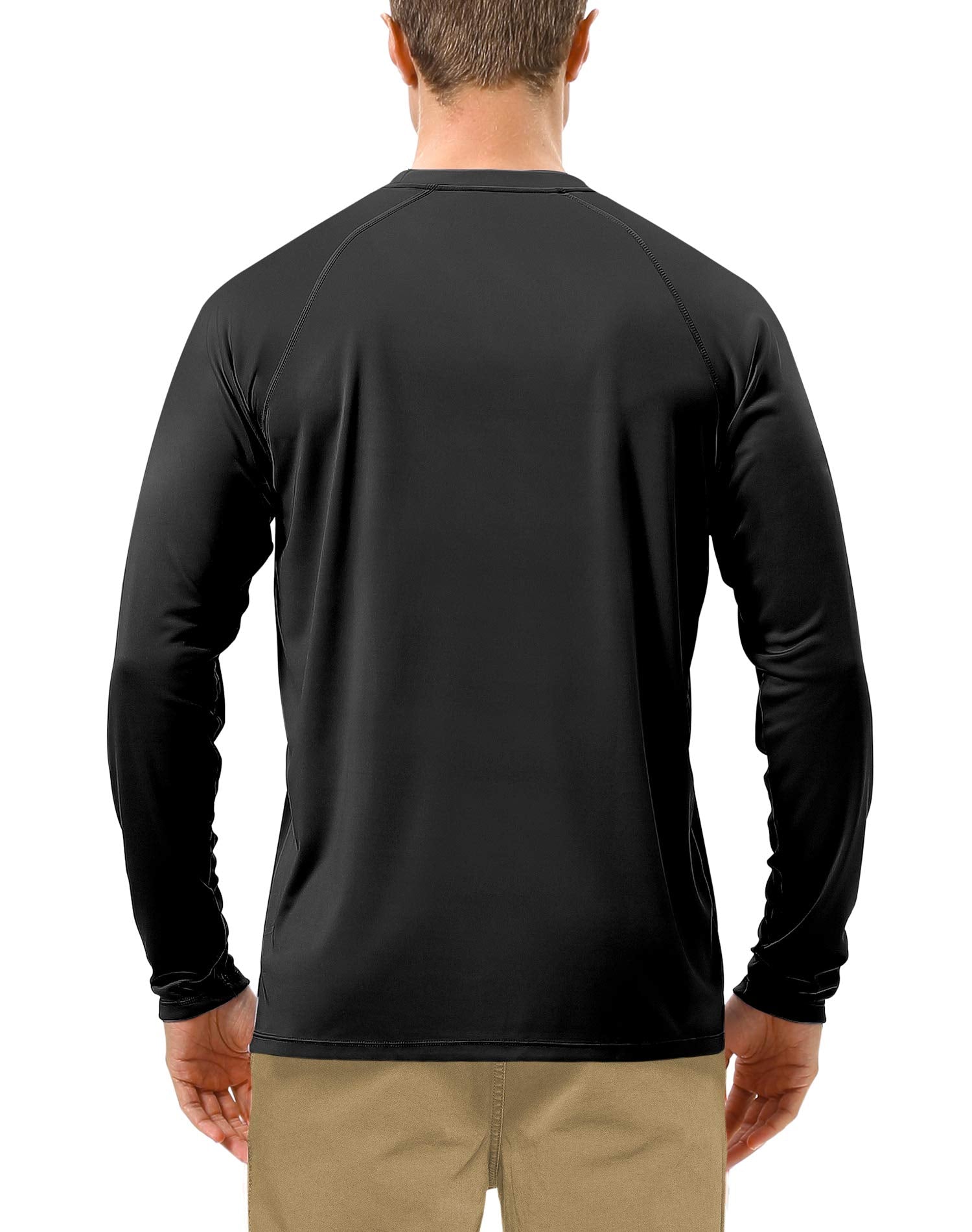 Roadbox Men's 2 Pack UV Sun Protection SPF UPF 50+ Long Sleeve Quick Dry Fishing Shirts Outdoor Rash Guard for Running Hiking Swimming