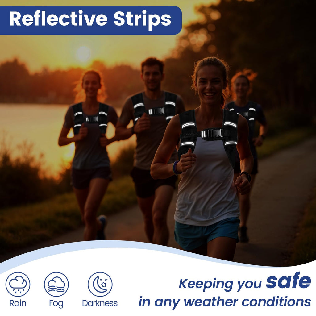 6Lb Weighted Vest Men Women, 6lbs/8lbs/12lbs/16lbs/20lbs Weight Vest with Reflective Stripes for Workout, Strength Training, Running, Fitness, Hiking, Weight