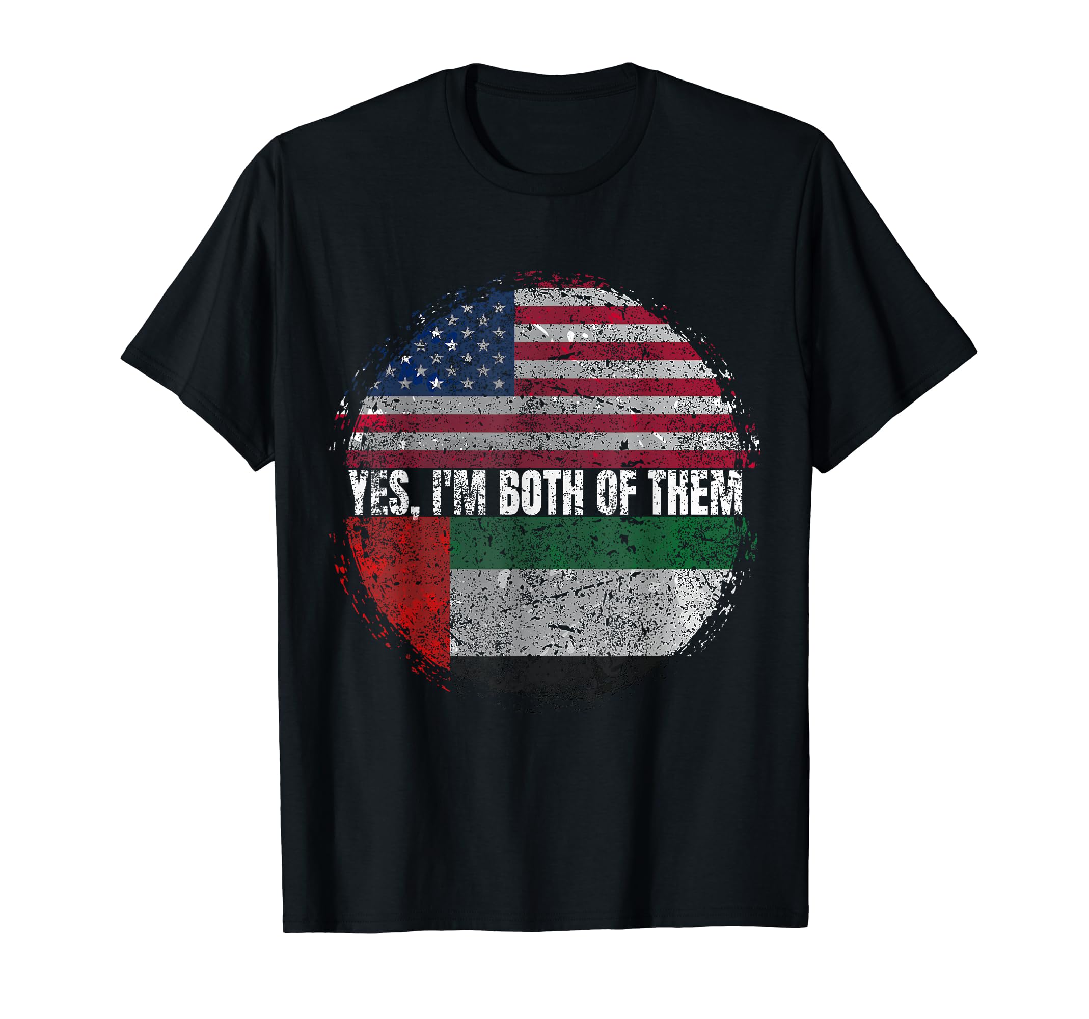 Yes I'm Both Of Them USA and UAE Flag Vintage Emirati T-Shirt