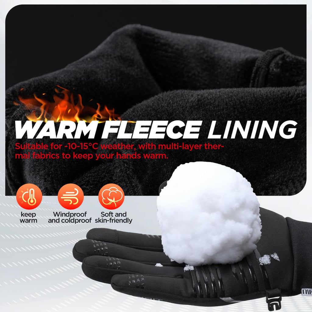 RUIXUE Winter Gloves Men Women, Warm Thermal Windproof Touchscreen Non-Slip,for Cycling Driving Running Hiking