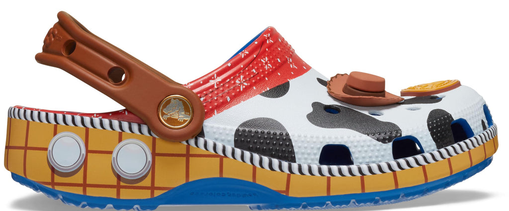 Crocs Kids Toy Story Classic Clogs for Kids – Round Toe Design – Pivot Heel Strap – Thermoplastic Make Blue Jean 4 Big Kid M