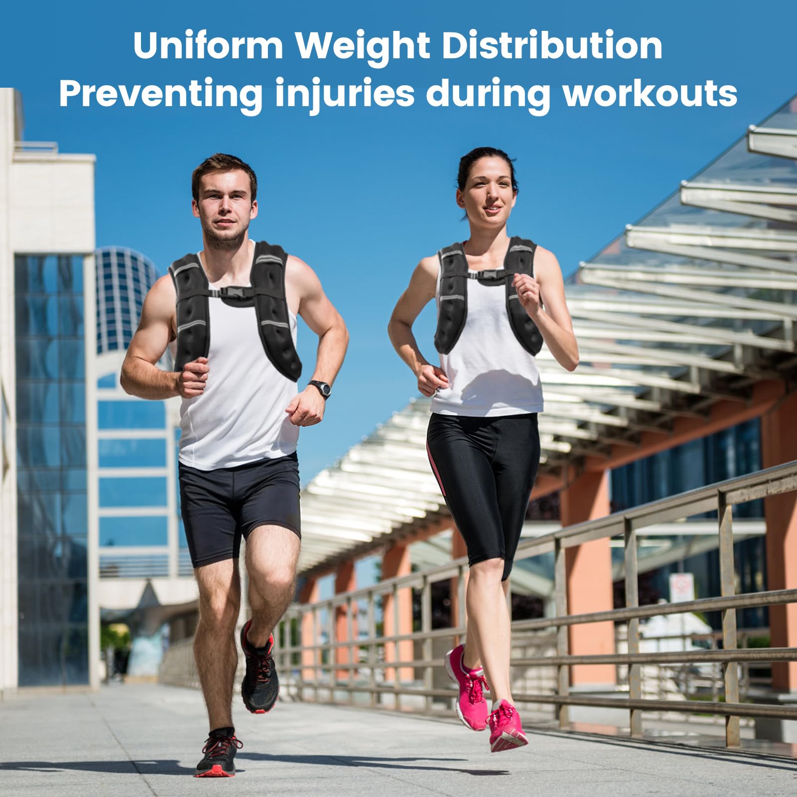 6Lb Weighted Vest Men Women, 6lbs/8lbs/12lbs/16lbs/20lbs Weight Vest with Reflective Stripes for Workout, Strength Training, Running, Fitness, Hiking, Weight