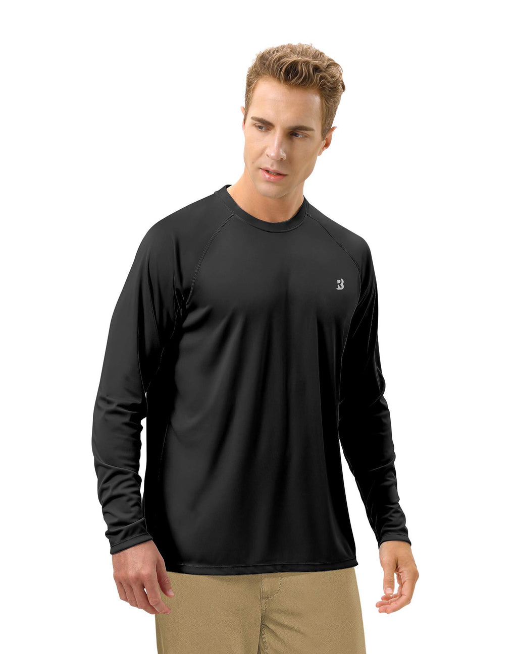 Roadbox Men's 2 Pack UV Sun Protection SPF UPF 50+ Long Sleeve Quick Dry Fishing Shirts Outdoor Rash Guard for Running Hiking Swimming