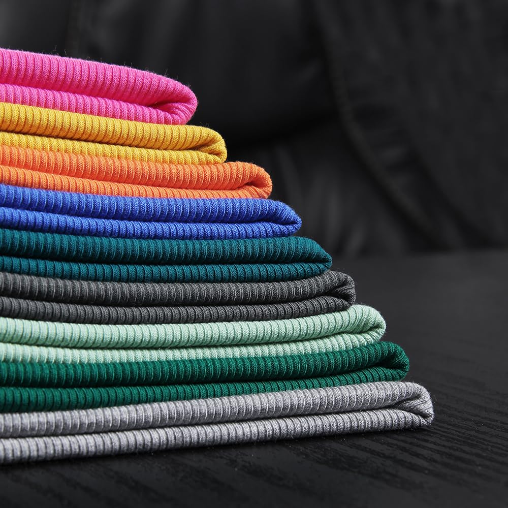 GEMBERA Womens Ribbed Long Sleeve Crewneck Casual Slim Basic Shirts Fitted Knit Tops(3922,Heather Grey-L)