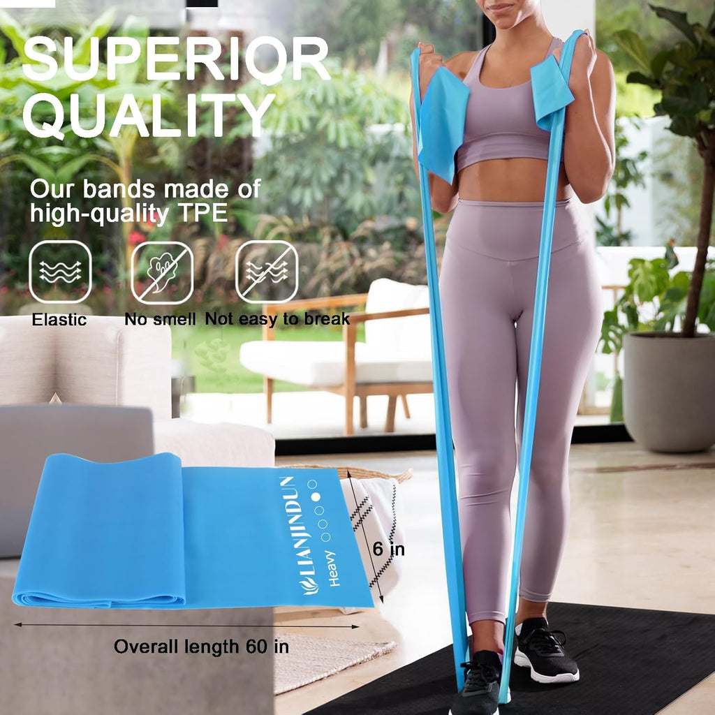 Lianjindun 5 Pcs Professional Resistance Bands. Latex-Free, Elastic Band, Work Out Bands, Stretch Bands for Working Out Women or Men, Exercise Bands Set for Physical Therapy, Pilates, Yoga