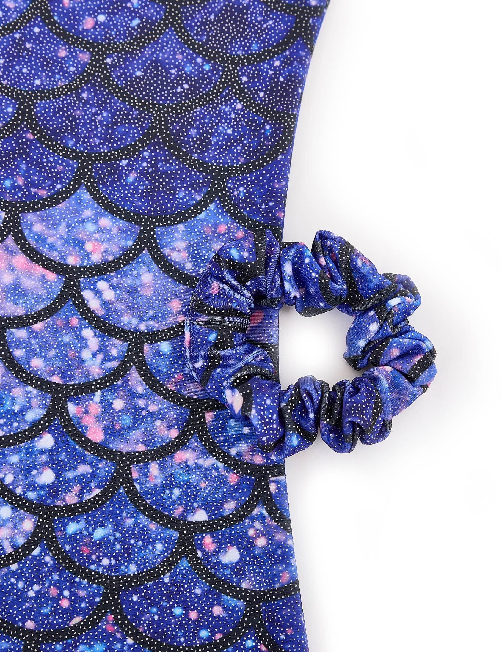 Tstiti Gymnastics Leotards for Girls 2 Pack Sparkly Kids Biketards Dance Unitards Matching Hair Scrunchies Heart Mermaids 3-4 T